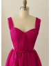 Burgundy Chiffon Short Prom Dress